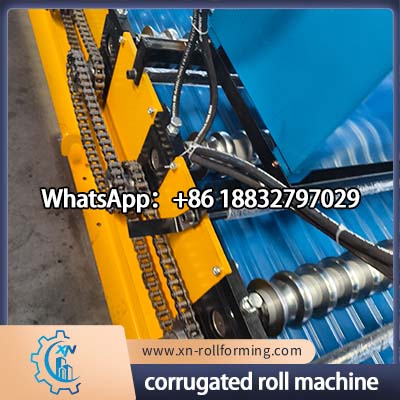 High performance corrugated roofing sheet roll forming machine with hydraulic cutting
