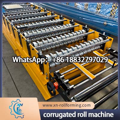 PLC controlled corrugated roll forming machine for roofing sheet production line