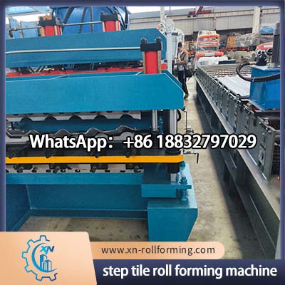 Automatic step tile roll forming machine for steel roof tile production