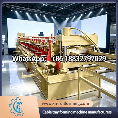 Industrial cable tray roll forming production line for perforated cable tray manufacturing