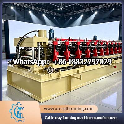 PLC controlled cable tray manufacturing machine for electrical cable management systems