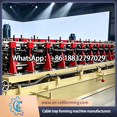High speed cable tray making machine with hydraulic punching and roll forming system