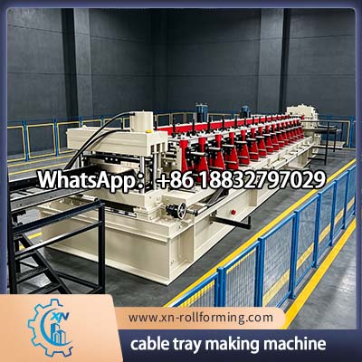 Automatic cable tray making machine for perforated cable tray production