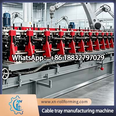 Industrial cable tray production line with hydraulic punching and roll forming system