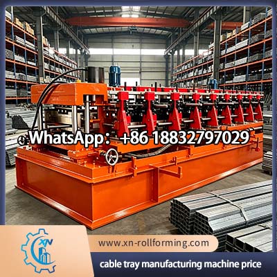 Automatic cable tray manufacturing equipment for perforated cable tray production