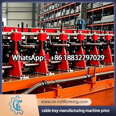 High efficiency cable tray making machine with hydraulic punching system