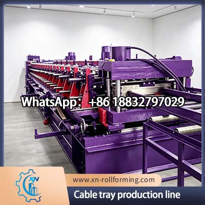 Automatic cable tray production line for perforated cable tray manufacturing