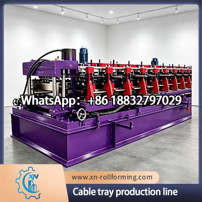 PLC controlled cable tray production line for electrical cable management systems
