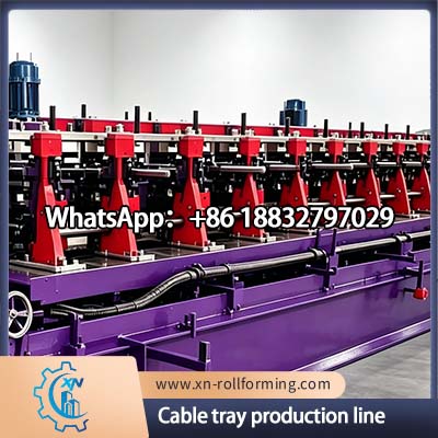 High efficiency cable tray roll forming production line with hydraulic punching system