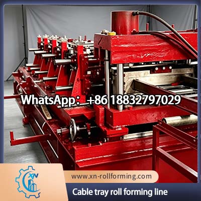 Industrial cable tray production line for perforated cable tray manufacturing