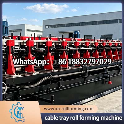 High speed cable tray manufacturing machine with hydraulic punching system