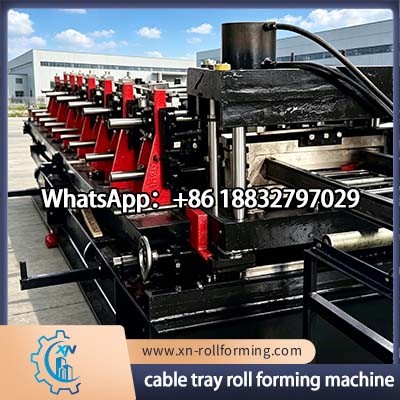 Industrial cable tray roll forming equipment for perforated and ladder cable trays