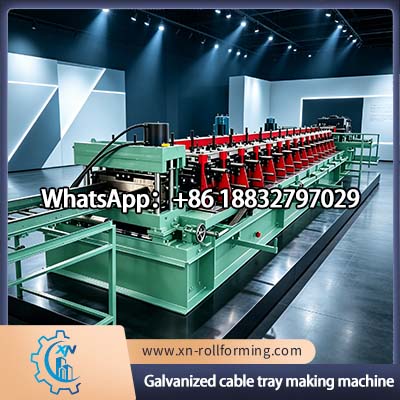 Electrical cable tray production line for perforated and ladder tray systems